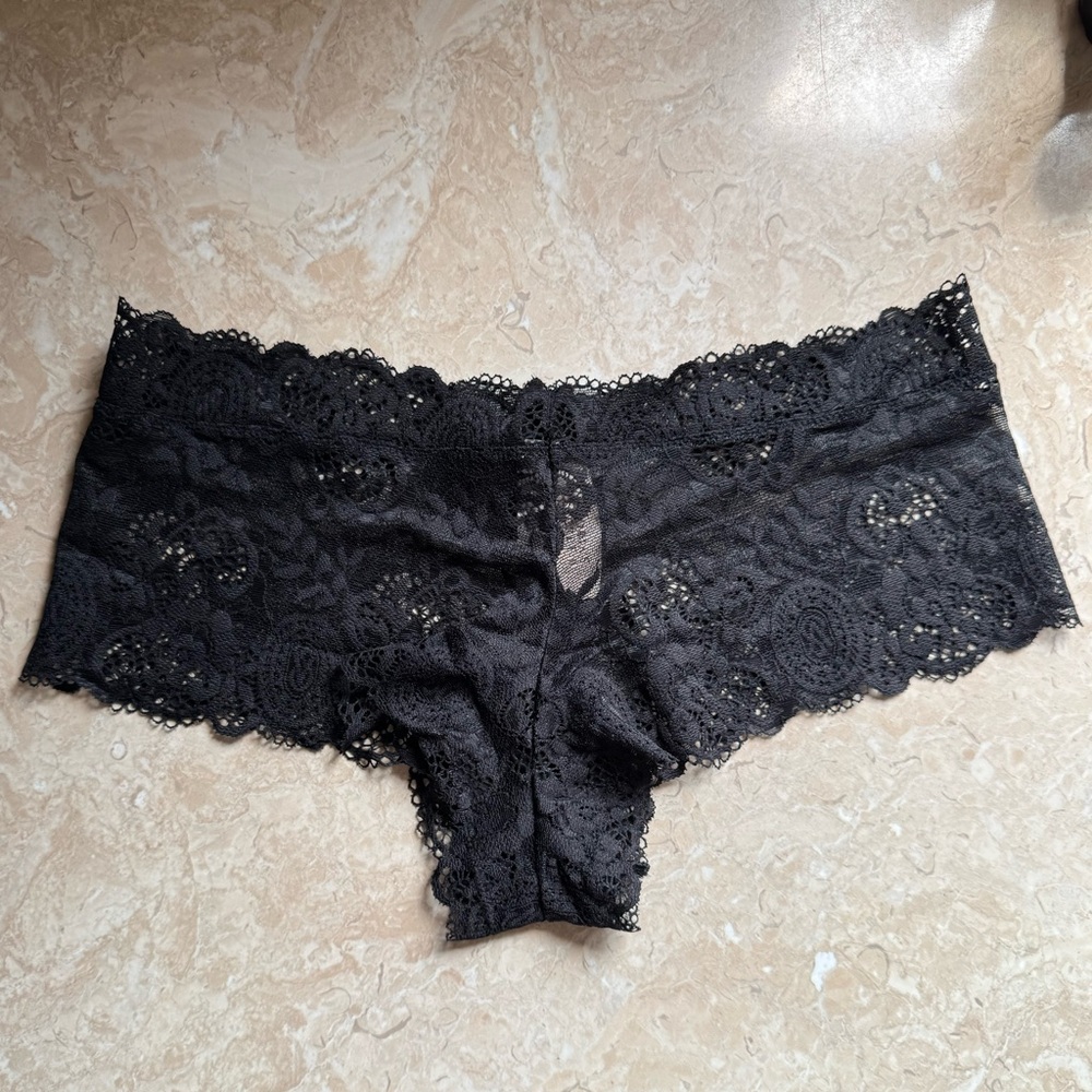 Victoria’s Secret Black Lace Panty Brief Large NEW WITH TAG